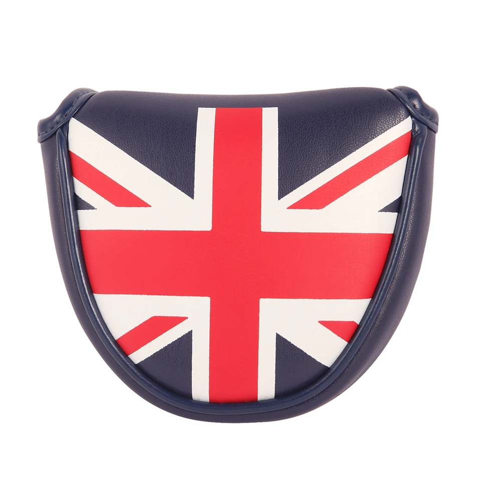 UK USA Dizajn vlajky Vyšívaný tlač Magnetický uzáver Golfový klub Headcover Mallet Putter Cover Cover