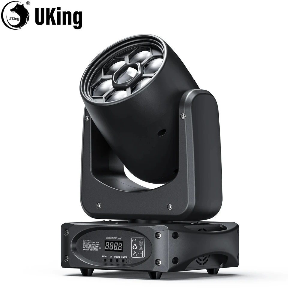 U'King 150W Bee Eye Moving Head Lights Lights RGBW Gobos Stage Lights DMX512 Ovládanie DJ svetlá na vianočné disco party barové barové show