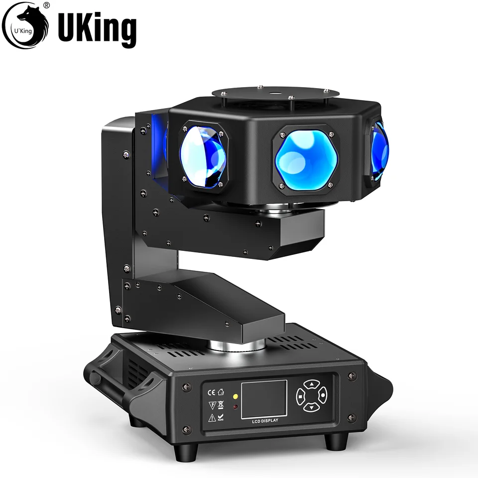 U'King 240 W lúč pohybujúca sa hlava DJ Light 6LEDS RGBW 360 ° Rotačné pódium svetlá DMX512 pre disco svadobnú hostinu živý bar