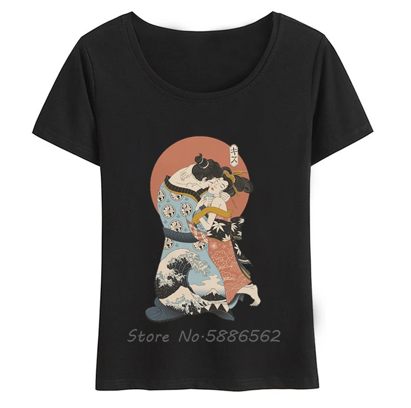 Ukiyoe Style Slávny bozk Gustav Klimt Cool T tričko Ženy leto Nové neformálne tričko s krátkym rukávom femme kawaii streetwear