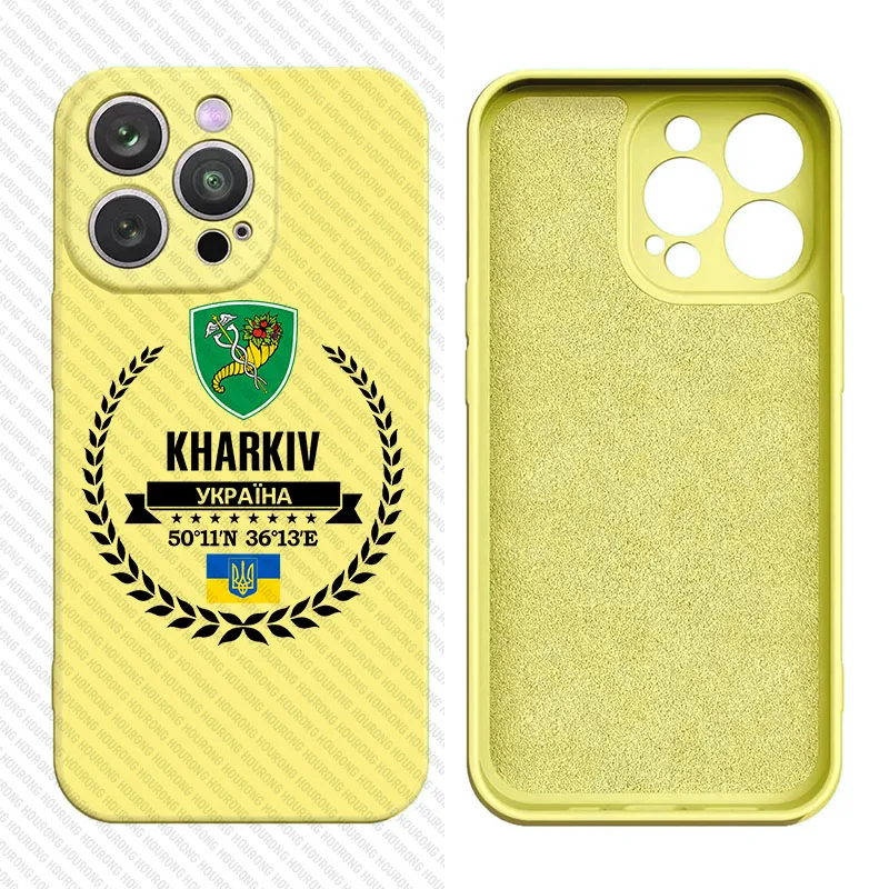 Ukrajina Kharkiv Latitude Lembtitude Lembence Cover Cover Puzdro pre iPhone 16 15 14 13 12 11 Pro Max xs xr mini 7 8 6s plus 5 SE