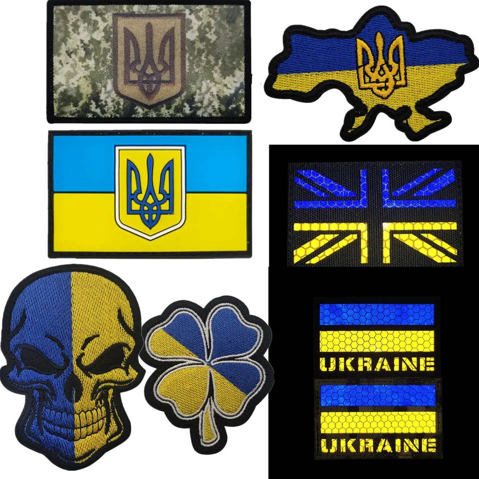 Ukrajina Vlajka taktická záplata Víťazstvo Odznak Outdoor Tactical Night Reflex Special Patch Batohy Háčiky a slučky výšivky