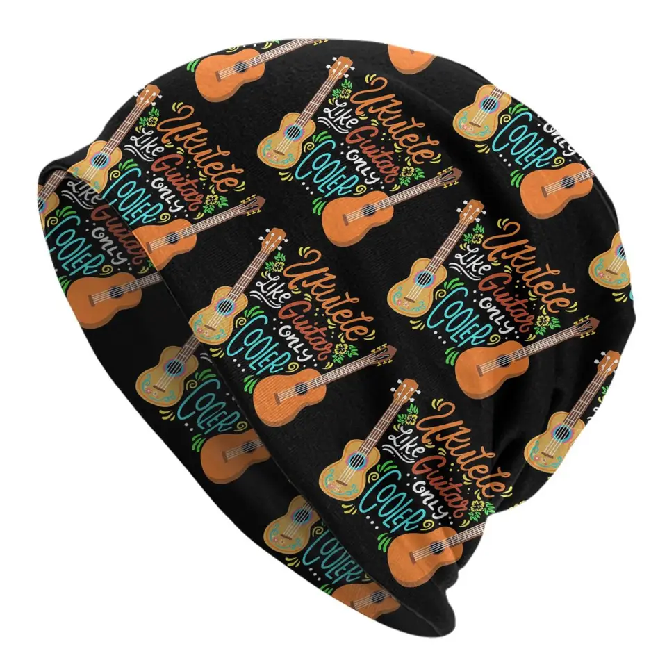 Ukulele ako gitara iba chladič hudobník hudobník teplý pletený čiapka hip hop kapota klobúk jesenná zimná vonkajšia čiapka čiapky
