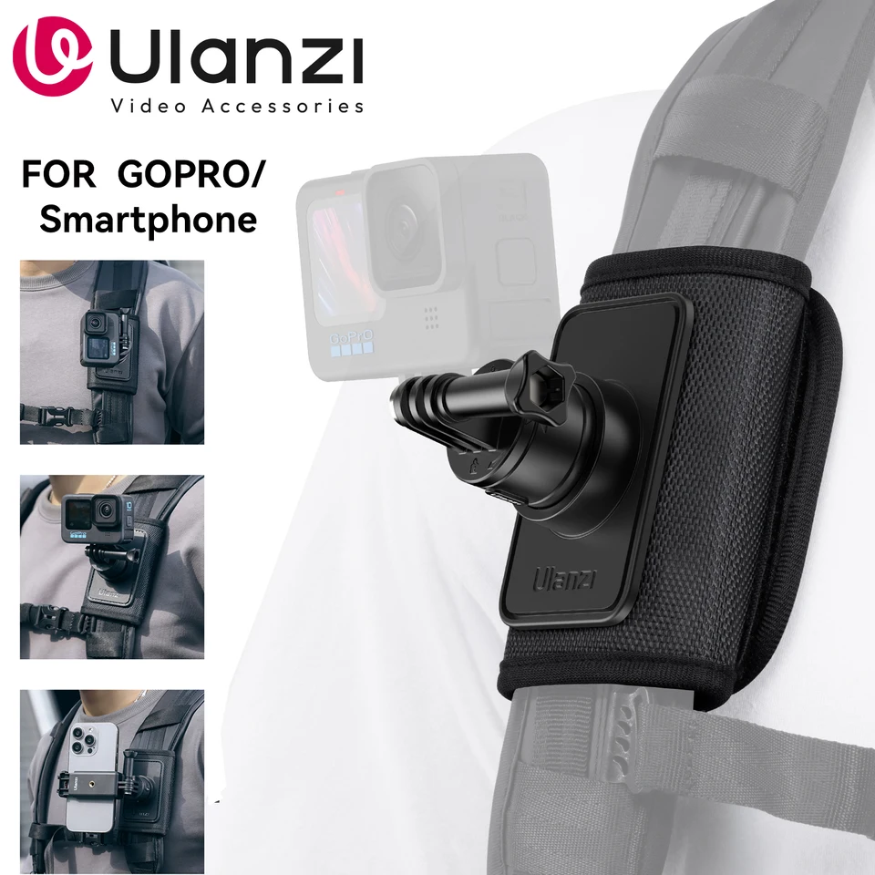 Ulanzi CO62 360 ° rotácia Magnetický batohový klip CLIP CPP pre GoPro Hero 13 12 11 10 9 Insta360 DJI Akčné doplnky kamery