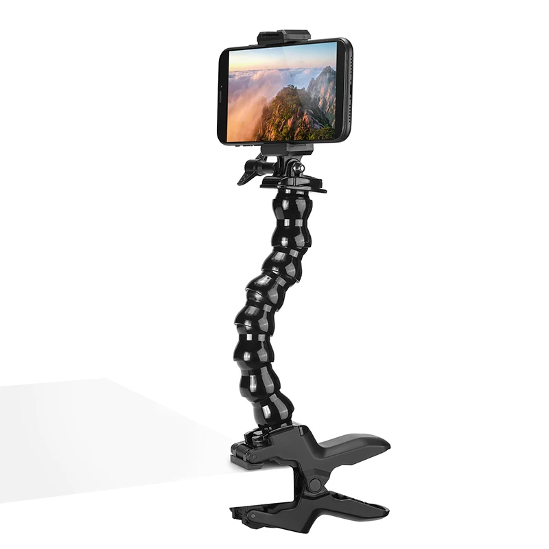 Ulanzi MP-4 Flexibilný selfie stick gooseneck s odnímateľným držiakom telefónu GoPro držiak pre kameru s gopro smartfónom