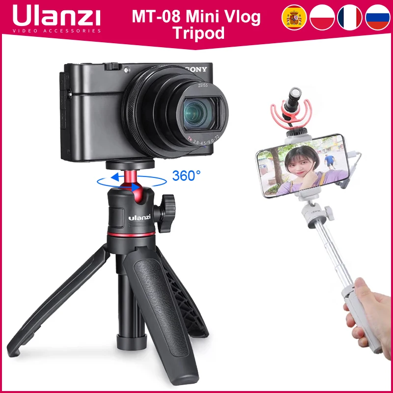 Ulanzi MT-08 DSLR SLR Phone Vlog TROD SIT SIT SPEAL TOPE PLEZPEČNOSŤ DOPLNKA MONTHER pre mikrofón LED svetlo mini statív pre iPhone 13 Sony