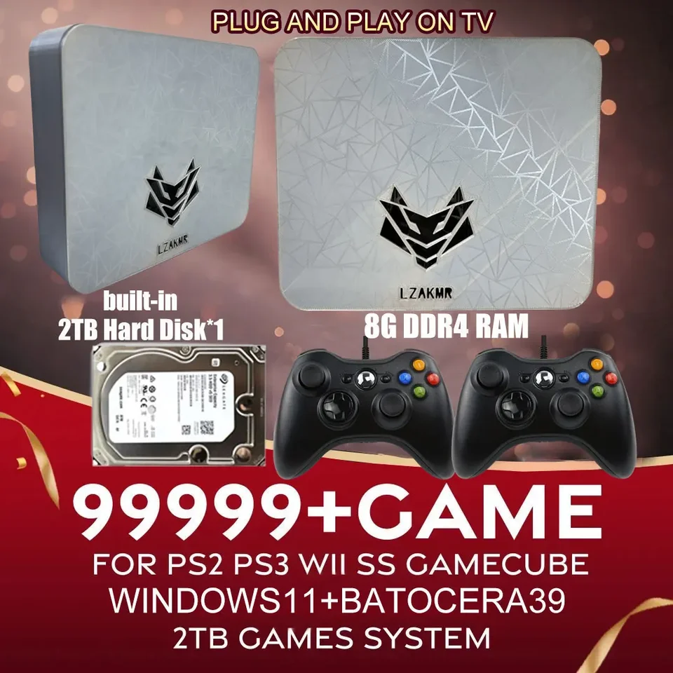 Ultimate Gaming Experience AK1 N100 Game Box Windows11 2TB Games System s 70000+ Games podporuje PS2/PS3/Wii/SS/GameCube