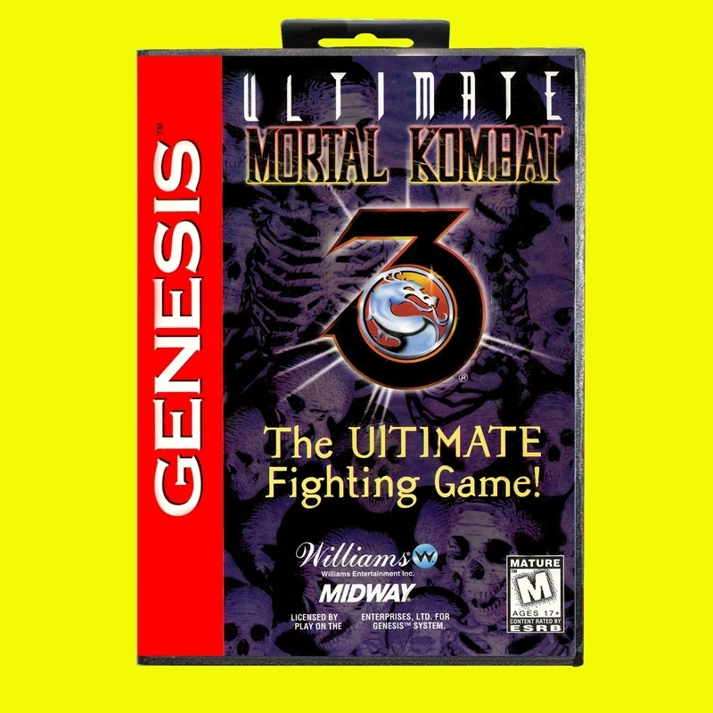 Ultimate Mortal Kombat 3 MD Game Card 16 Bit USA Cover pre Sega Megadrive Genesis Video Game Console Cartridge