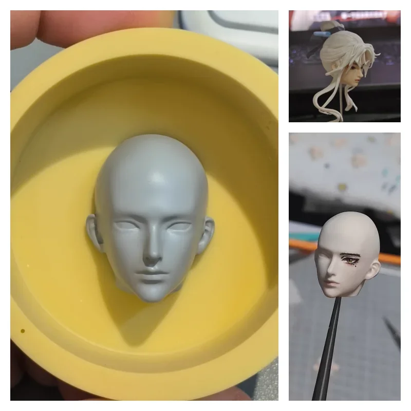 Ultra svetlo hlinka Správne proporcie mužova tvár Silikónová forma DIY keramická animácia Animácia postava čela obrysy Nástroje Nástroje