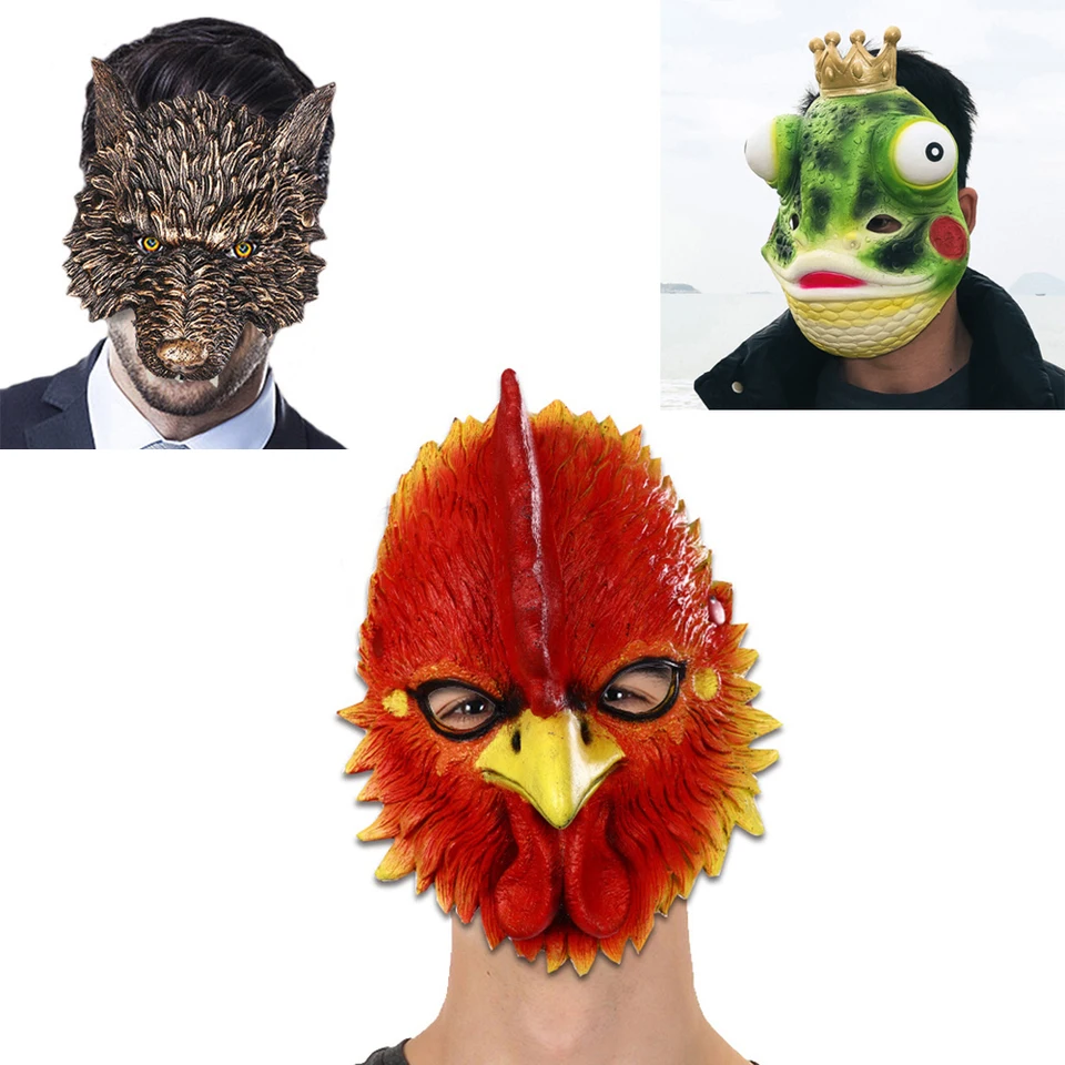 Ultra --- Svetlo mäkký PU Materiál Krásny cosplay zvierací štýl vlk kohút žaba Funny Halloween Mask plná tvár vianočná večierok prop