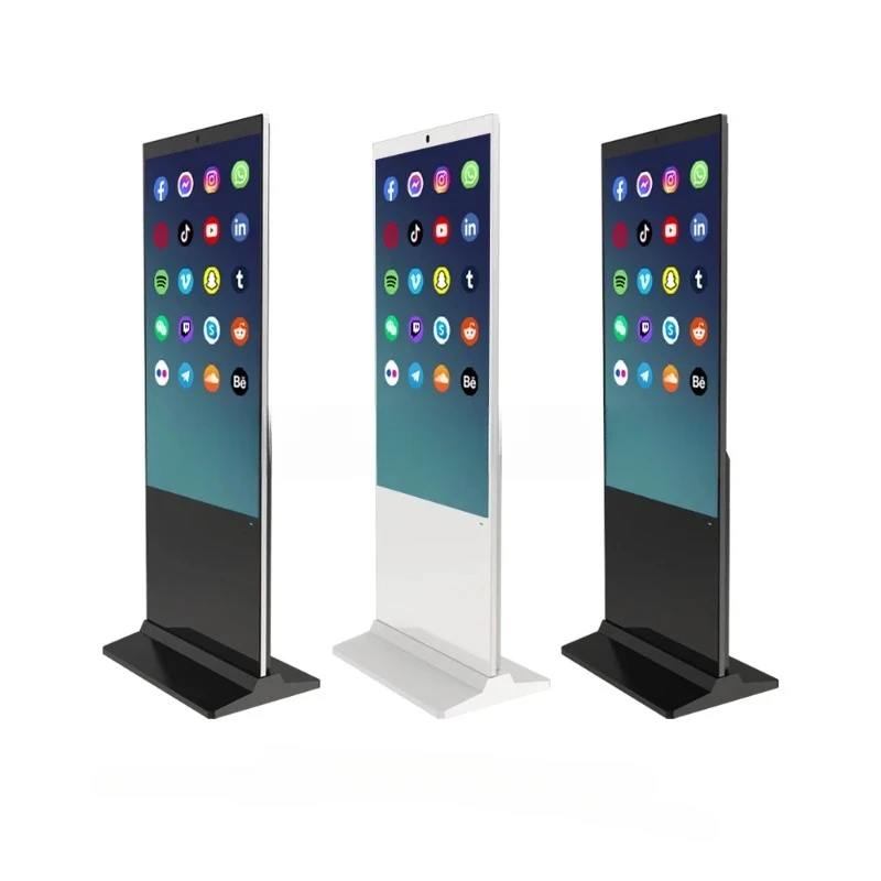 Ultra tenká podlahová stojatá reklamná kiosky 32 55 65 palcový digitálny znak a zobrazuje vlastný kiosk obrazovky