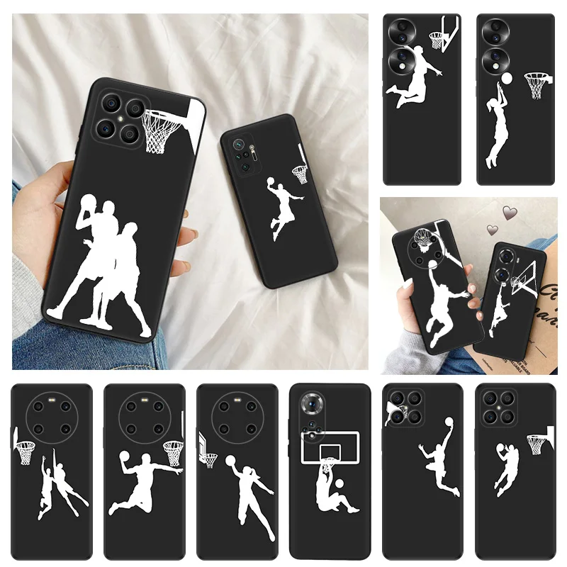 Ultra tenký puzdro na česť x8 x7 x9 b x6 4g 70 90 Magic5 Pro 8x pixel 8 7 6 A basketbal biely výstrel Dunk Matte Cover Matte Cover