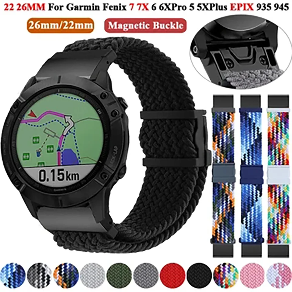 Ultralight 26/22 mm športový nylonový remienok pre Garmin Fenix ​​6x 6 Pro 5x 5 plus 7x 7pro/Epix 2/Enduro 2/935 965 955 Náramok z hodiniek
