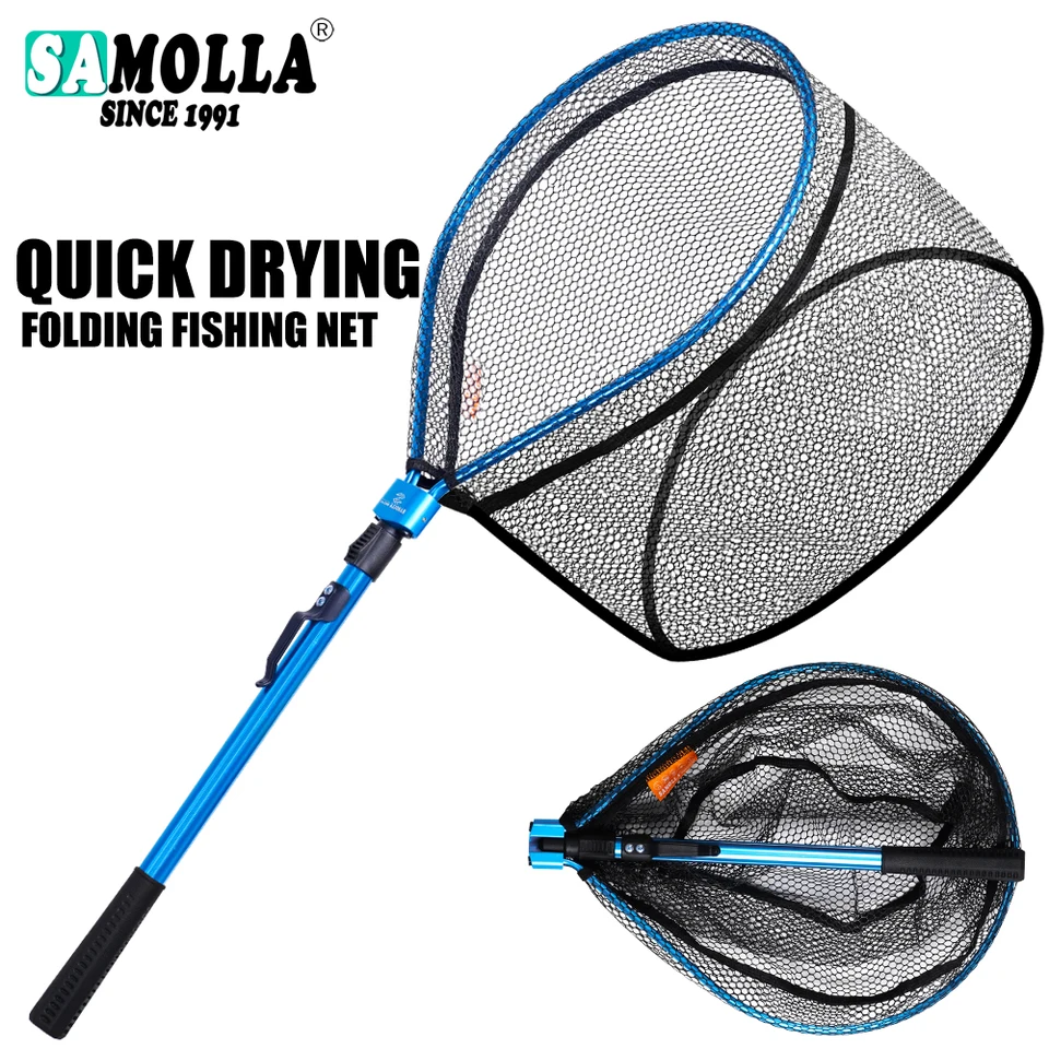 Ultralight 90x35cm Prenosný skladací rybársky sieť Rýchle skladacie rybárske ručné siete Rybe