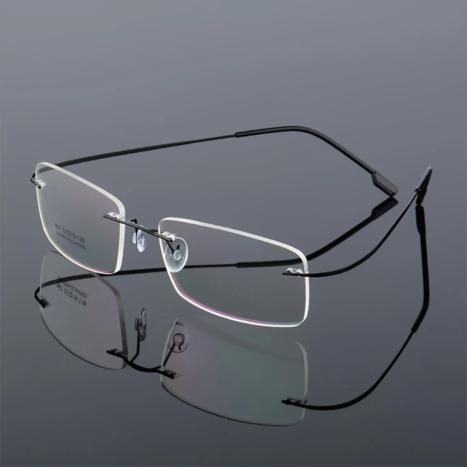 Ultralight TR90 Pamäť Titanium Rimless Čítanie okuliarov Muži a ženy Business Presbyopické okuliare +1,0 +1,5 +2,0 až +3,5 +4.0