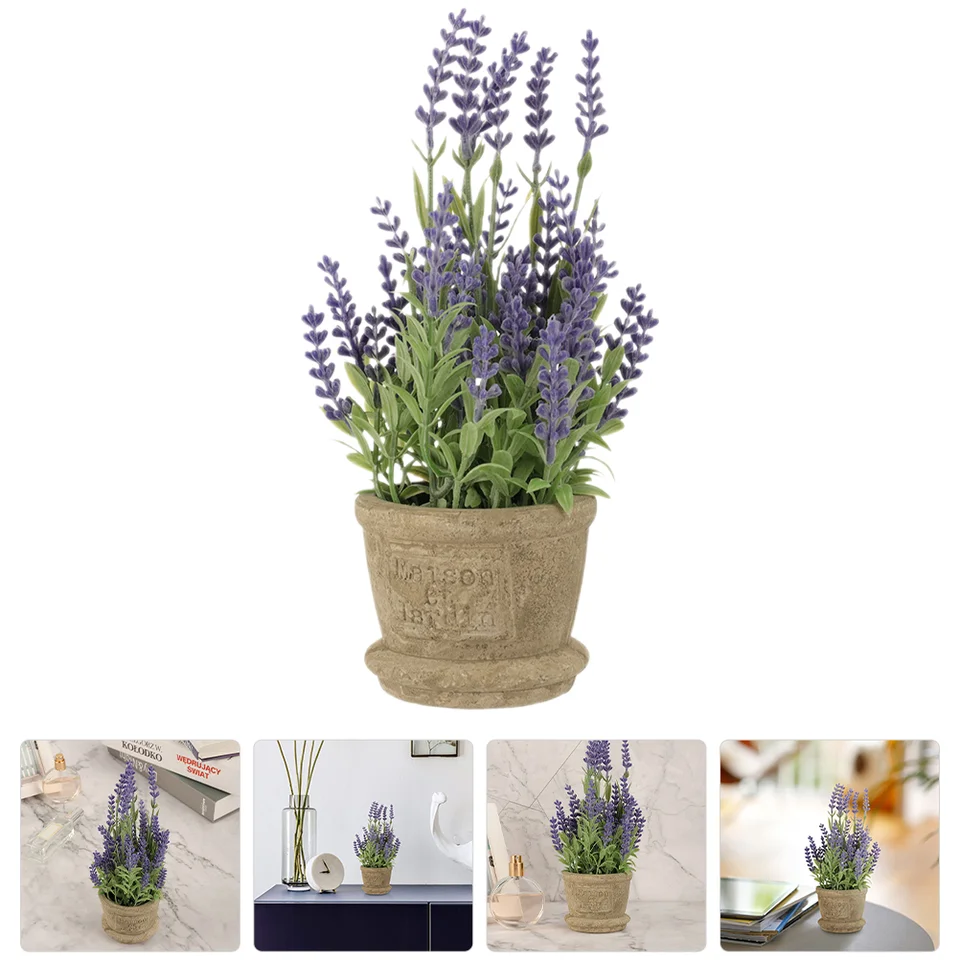 Umelá rastlinná bonsai simulácia levandule levandule landery kvetiny kvetiny s rastlinami z papierovej buničiny