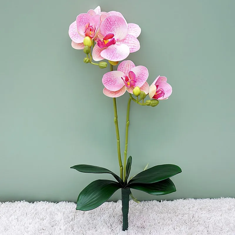 Umelé motýľové orchidey kvety molové orchidey falošné kvetinové domové dekorácie Svadobná dekorácia ružová biela faux orchidea