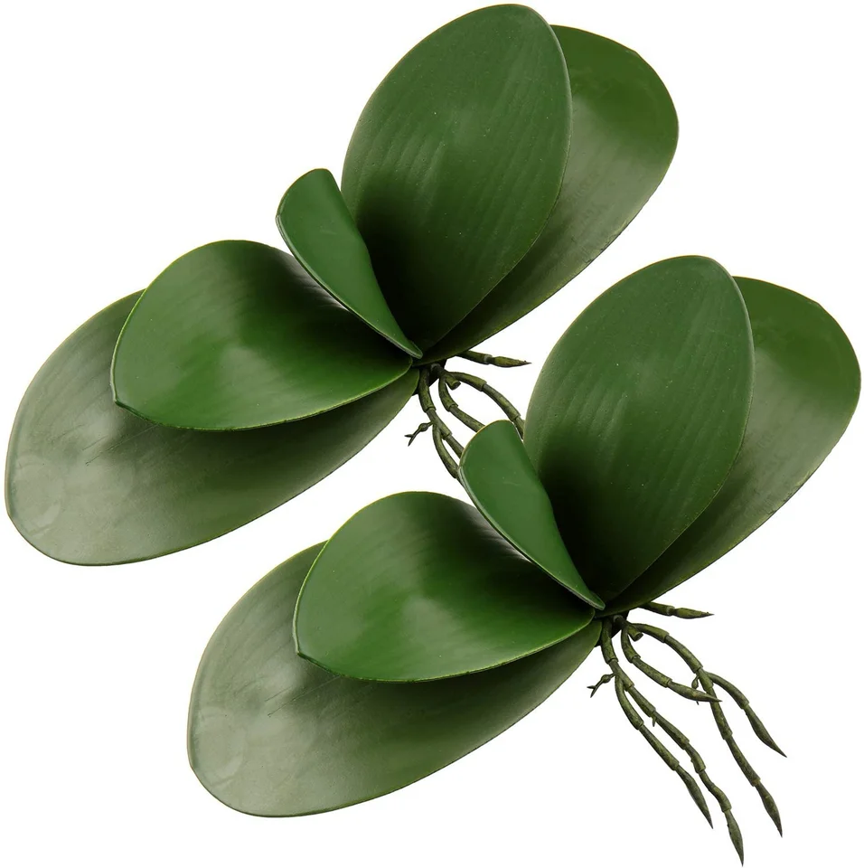 Umelé phalaenopsis listy skutočné latexové dotykové rastliny usporiadanie falošné orchidey listy zeleného skutočného dotyku latex-2pcs