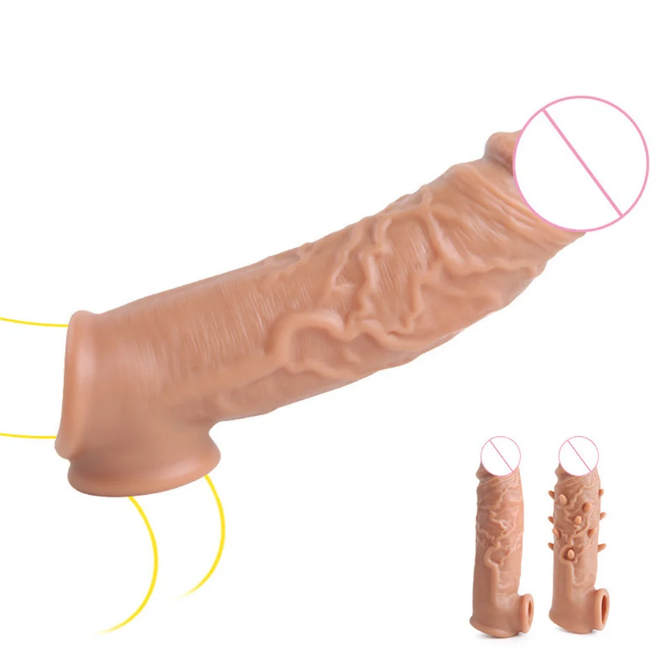 Umelý penis rukávový kohút kohút Opätovne použiteľný kondóm oneskorenie ejakulácia veľké dildo vtáka zväčšenie dospelých hračiek
