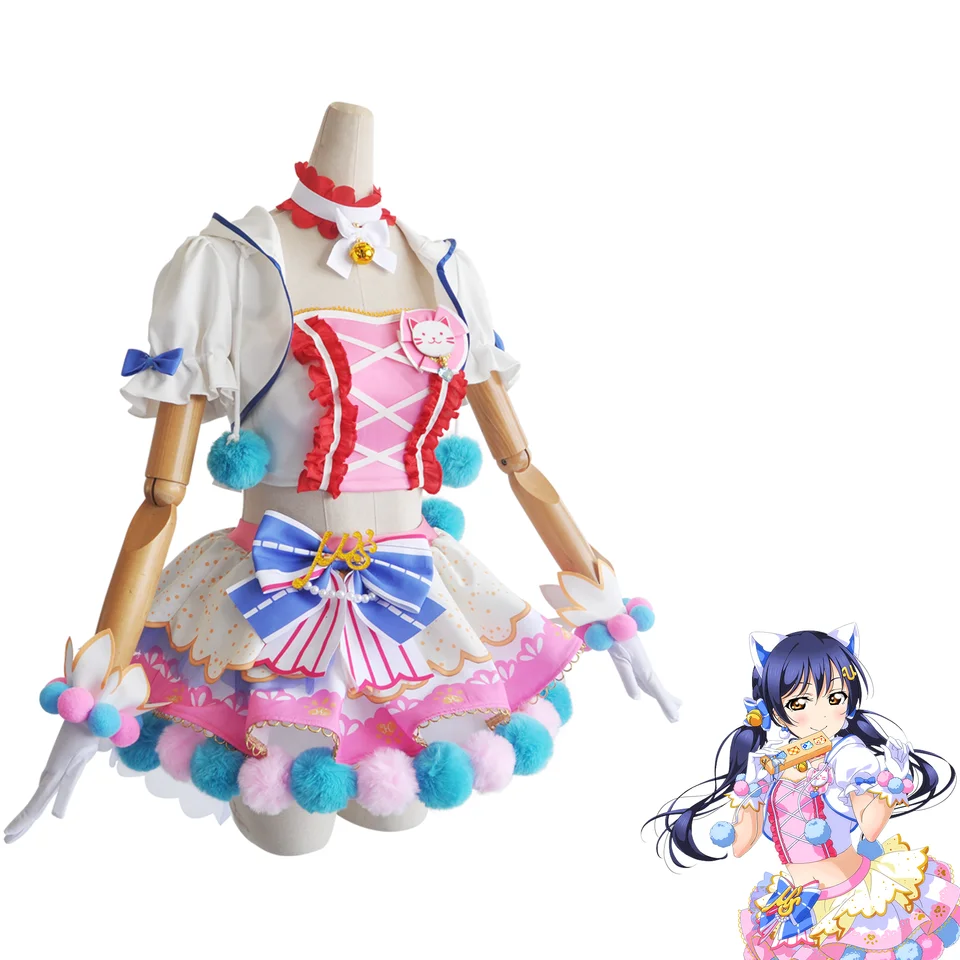 Umi Cat Twin Tail Cosplay kostým Love Live Umi Sonoda Cutie Panther Costher Girl Cat Dress Halloween Anime Convention