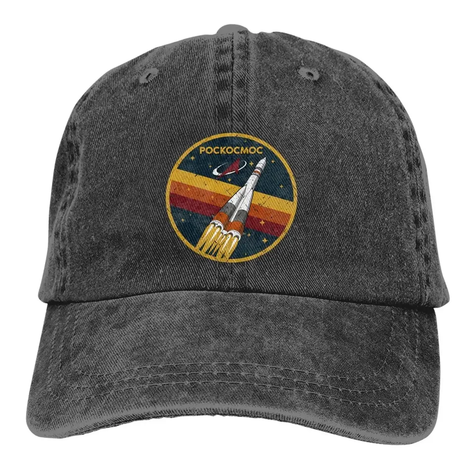 Umytá pánska baseballová čiapka Roscosmos Vintage Emblem Trucker Snapback Cowboy Caps Dad Hat Russian ZSSR CCCP Golfové klobúky
