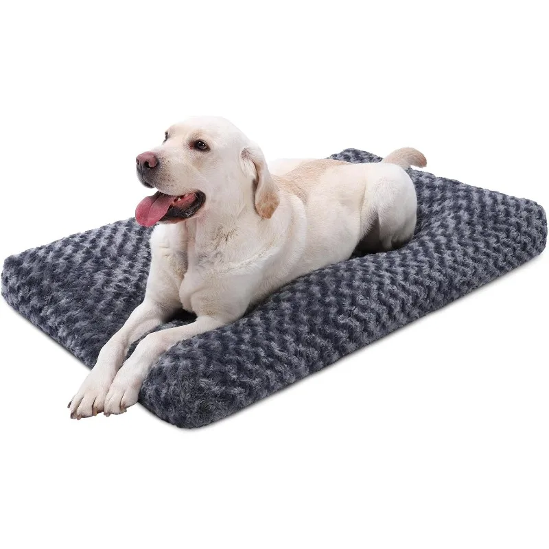 Umývateľná posteľ pre psie luxusné plyšové psie prepravky postele Fulffy Comfy Kennel Pad Anti-Slip Pet Sleep Mat pre veľké, jumbo, stredné, malé, malé