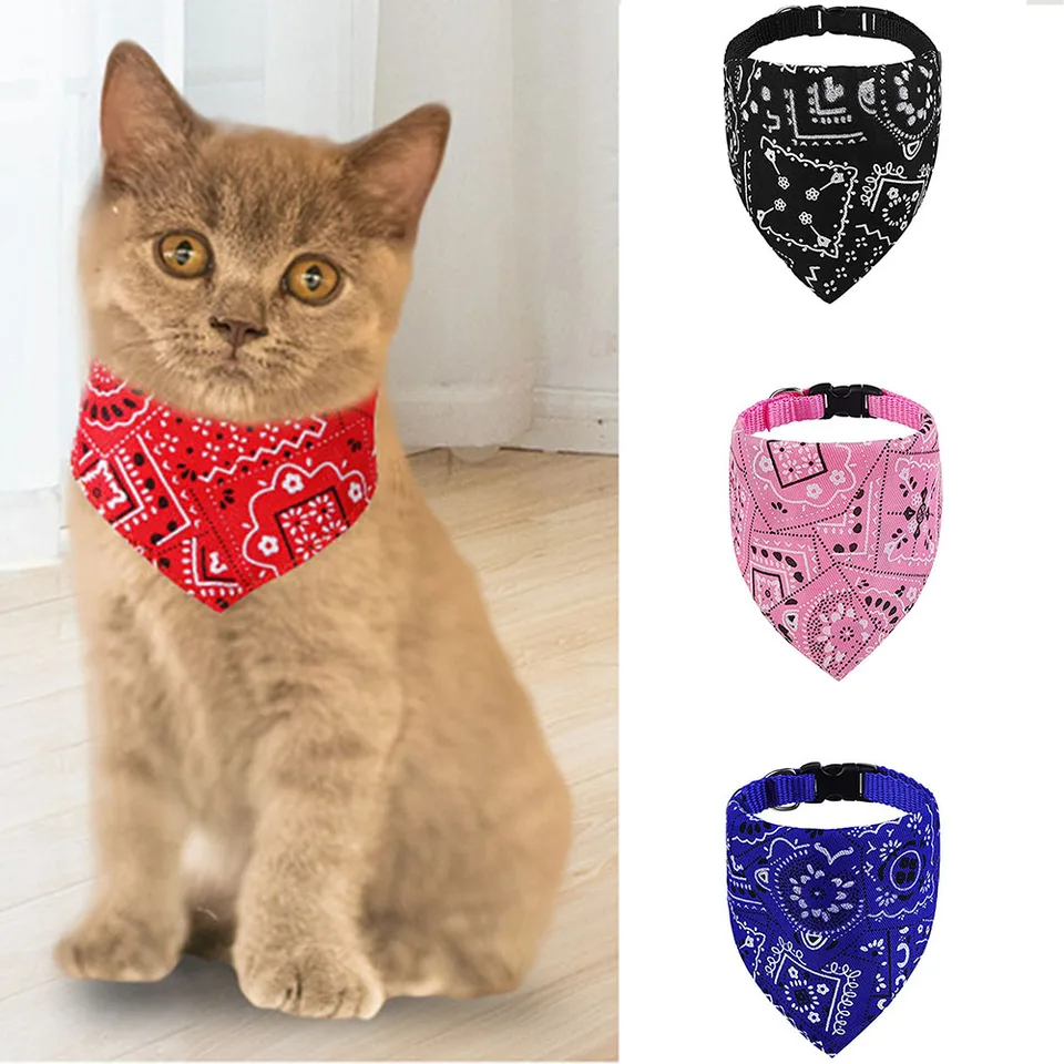 Umývateľná tlačová mačka mačiatko mačiatko Šatka nastaviteľná mačka mačka Bandana Brib golier ručne vyrobený trigon pet dodávky mačiek príslušenstvo