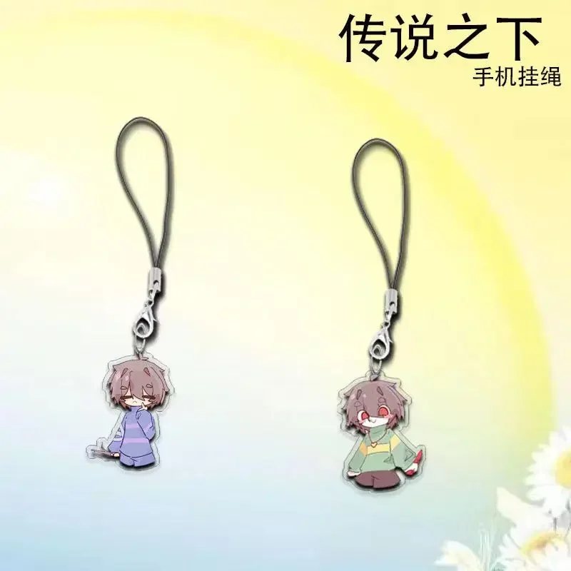 Undertale cosplay keychain akrylové keyringové lano reťazové reťazové tašky prívesok
