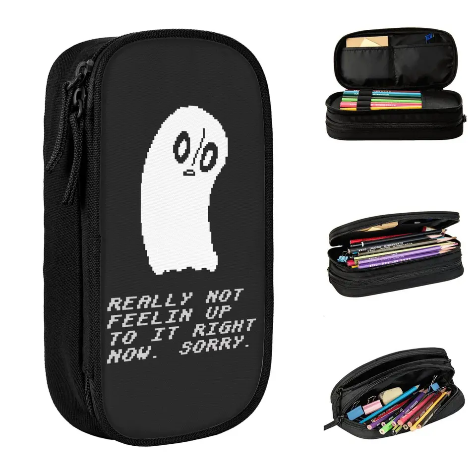 Undertale Sans a Papyrus Mettaton Flowey Puys ceruzky Perrunto Držiteľ pero pre dievčatá Boys Boys Big Capacity Bag Darčeky kancelárske potreby