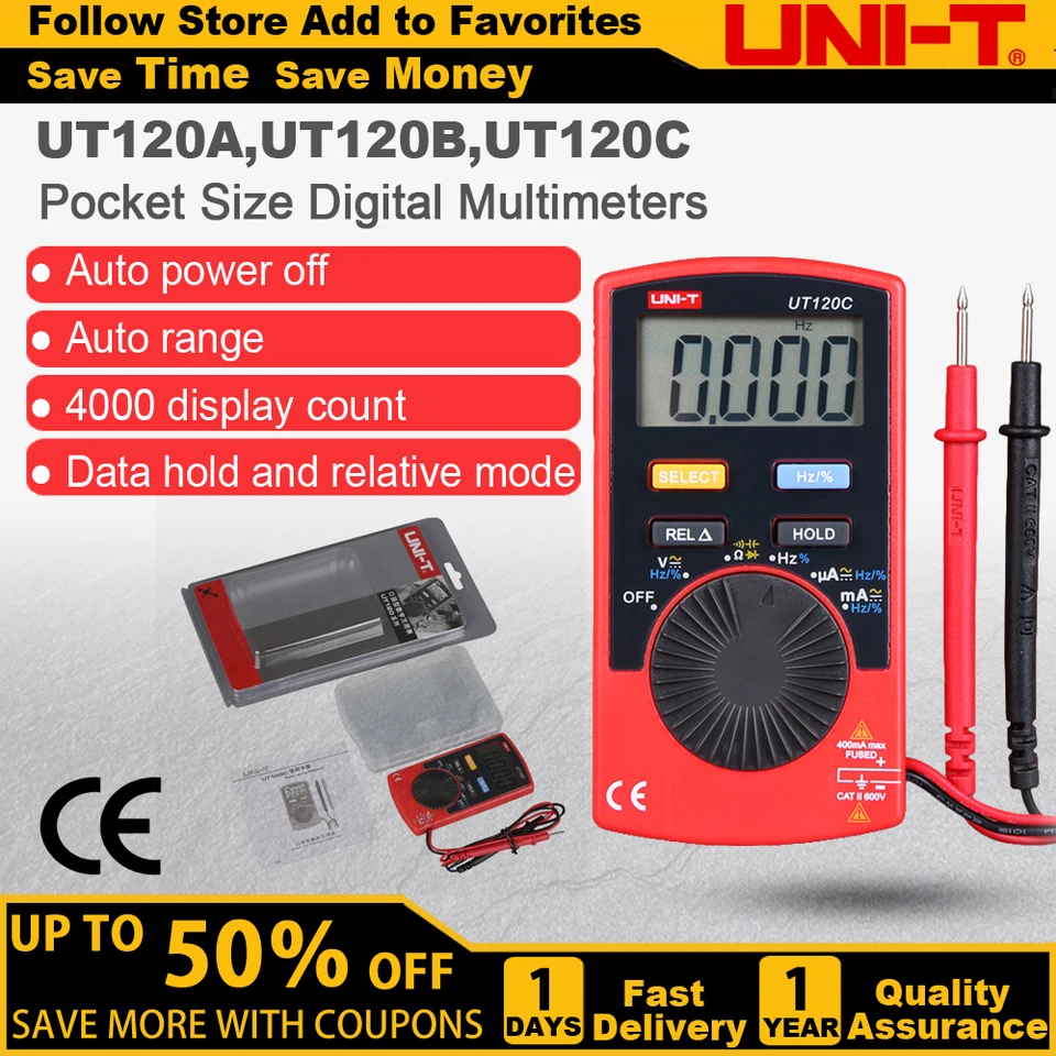 Uni-t ut120a/b/c vrecko Stype Digital Multimeter Auto-rozsah Tester