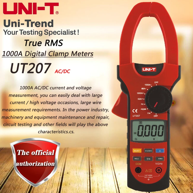 UNI-T UT207/UT208/UT209 Vysoký presnosť 1000A Digitálny svorka Univerzálny meter