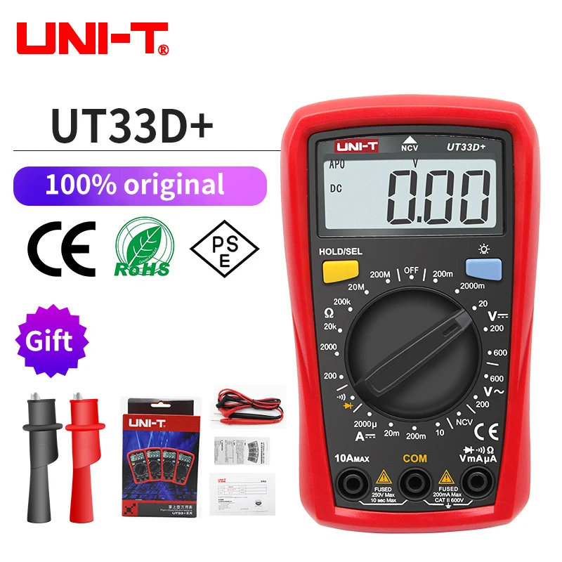 Uni-T UT33A UT33B UT33C UT33D plus vreckový multimeter profesionálny digitálny meter ammeterový voltmeterový detektor odporu odporu