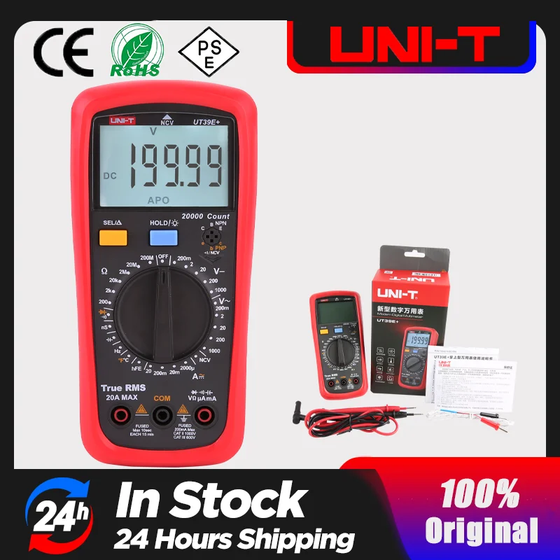 Uni-T UT39A+ UT39C+ UT39E+ Digitálny multimeterový automatický rozsah s LCD podsvietením, ktoré držia tester s multimetrom