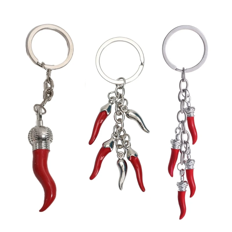Unikátne korenie Keychain Roh Rohový kľúče prívesok na zachytávanie vrecka Dlhodobý zliatinový reťazec príslušenstvo