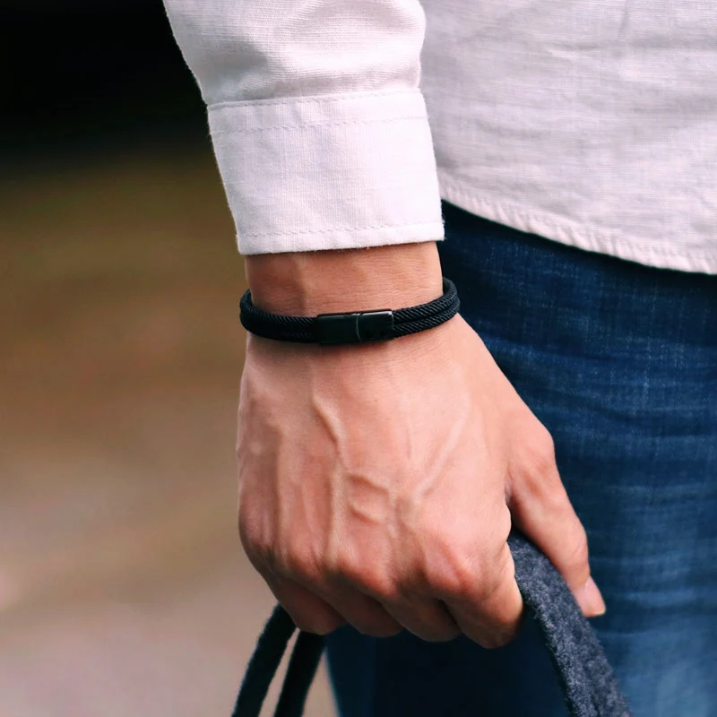 Unikátny pánsky náramok z nehrdzavejúcej ocele Magnet pracka Nautical Braclet dvojvrstvová dvojvrstvová podprsenka Pulsera Pulsera Hombre Príslušenstvo