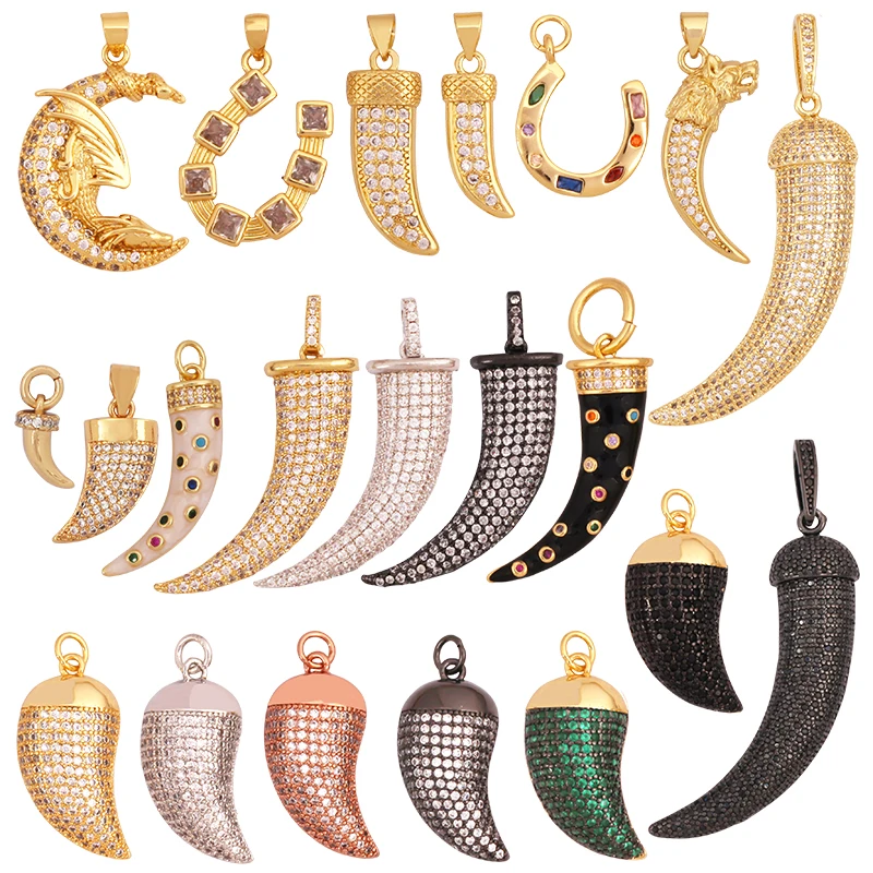 Unikátny reálny 18k Zlatý klenot Bull Ox Horn Moon Prendant, Trendy Crescent Jewelry Náhrdelník DIY príslušenstvo K71