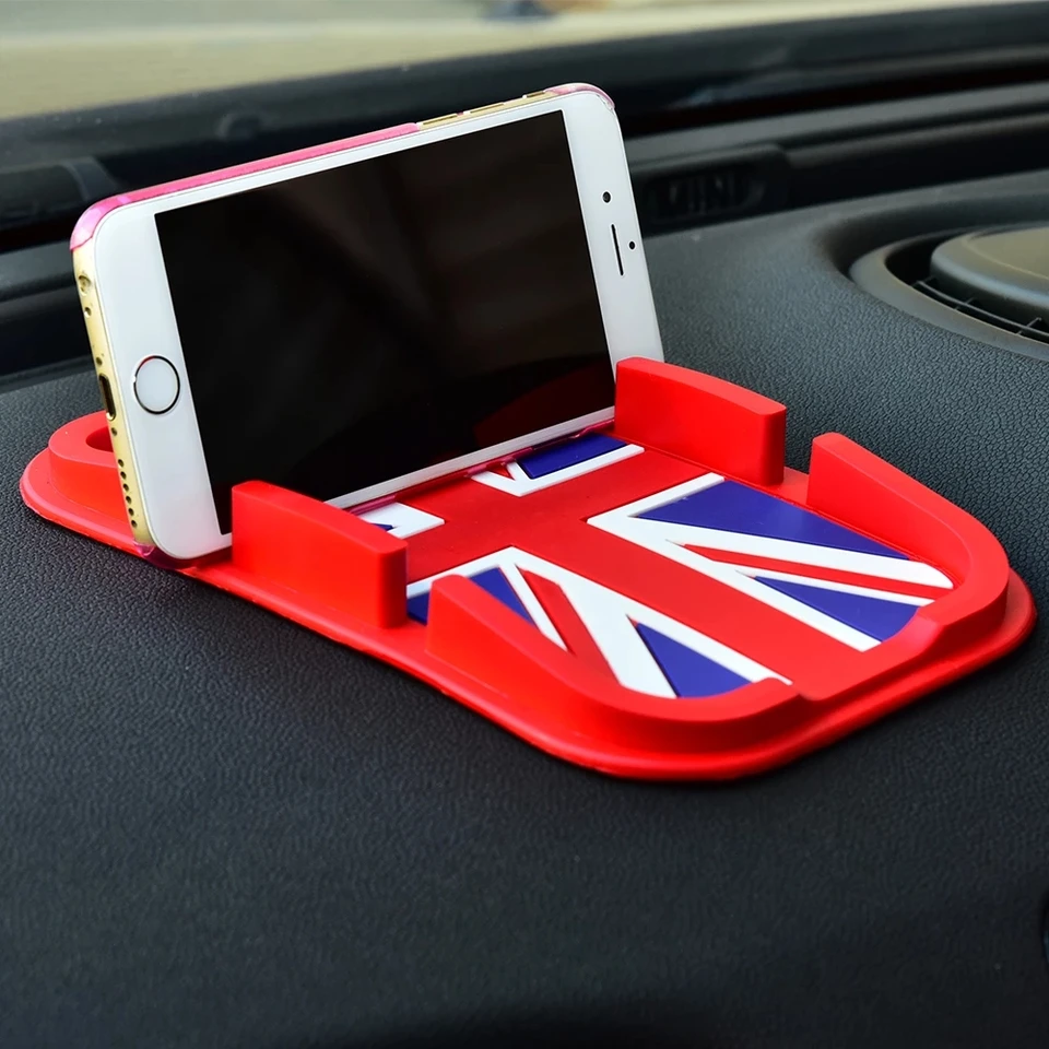 Union Jack Car Phone Držiteľ anti-sklz rohož pre Mini Cooper Interior Stander Mobile iPhone Samsung Non-Slip Pad Accessories
