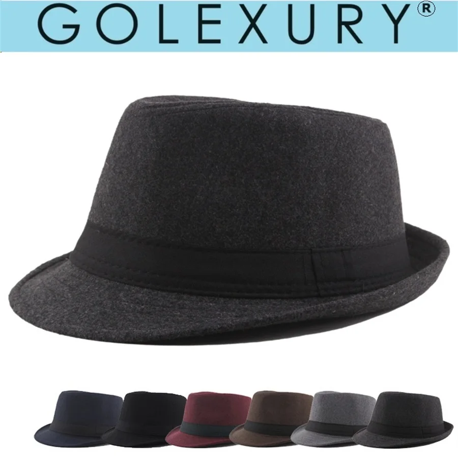 Unisex britské plsné jazzové klobúky pre mužov stredného veku Bucket klobúk vlna fedoras klobúk na jeseň Zimné páni svadobné večere Magické čiapky