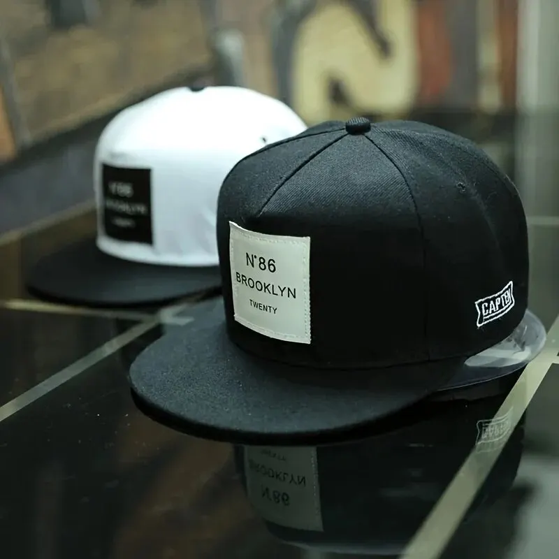 Unisex Brooklyn tlačová etiketa výšivok hip-hop klobúky vonkajšie nastaviteľné neformálne baseballové čiapky s opaľovacím klobúkom