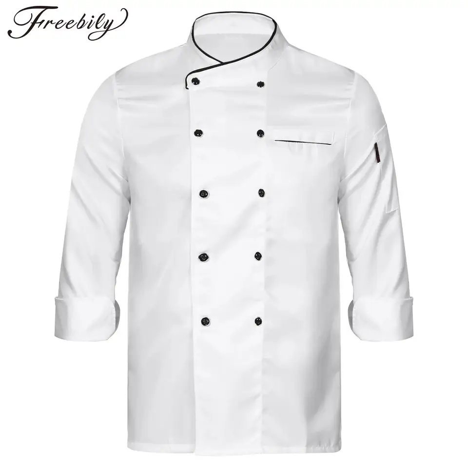 Unisex Chef bunda pánske dámsky jedáleň kuchárka košeľa pekáreň hotel reštaurácia stravovanie šéfkuchár kuchynské kuchynské varenie oblečenie
