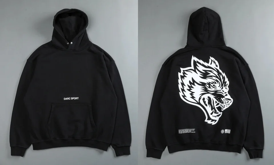 Unisex Fashion Wolf Hoodies Pullover Grafické nadmerné telocvičňové cvičenie Men Oblečenie Darcsport Designer Nový v mikinách a mikinách