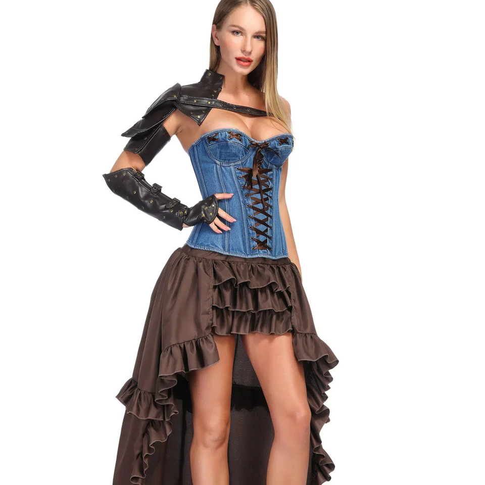 Unisex gotický parný parnýpunk pu jednotlivé ramenné brnenie ramená ramená sada nastaviteľné kovové nity ramenné remienok Cosplay