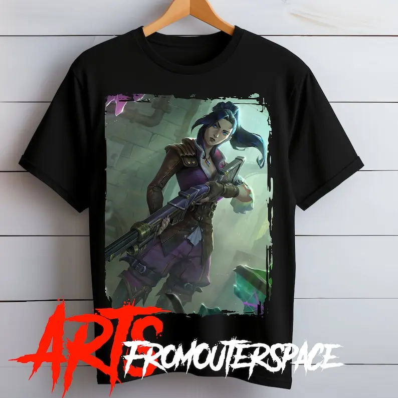 Unisex herné košeľa Caitlyn / Softstyle Trshirt / Anime Tirkera / Arcane /