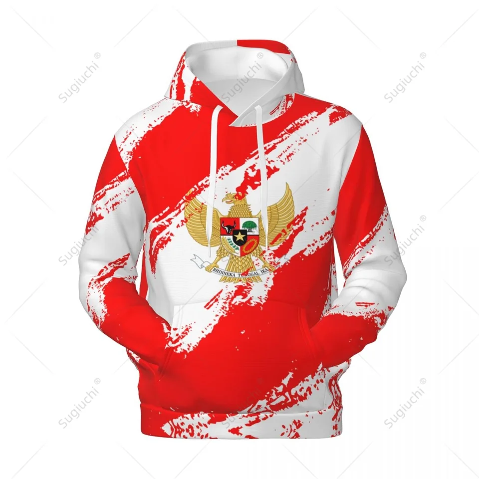 Unisex indonézska vlajka farebná mikina 3d muž Men Ženy harajuku mikina pullover mikiny Polyester Príležitostný