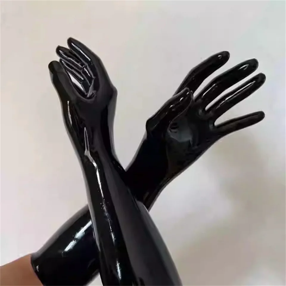 Unisex krátky 5 špičkových rukavíc rukavice rukavice latex gumy sexy fetiš cosplay kostýmové opotrebenie s kapucňou Catsuit