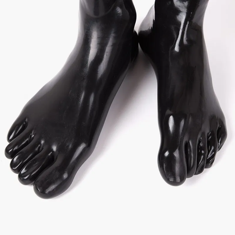 Unisex latex fetiš ponožka gumy 5 prstov na nohách Krátka ponožka Latex fetiš s 5 prstami na nohách