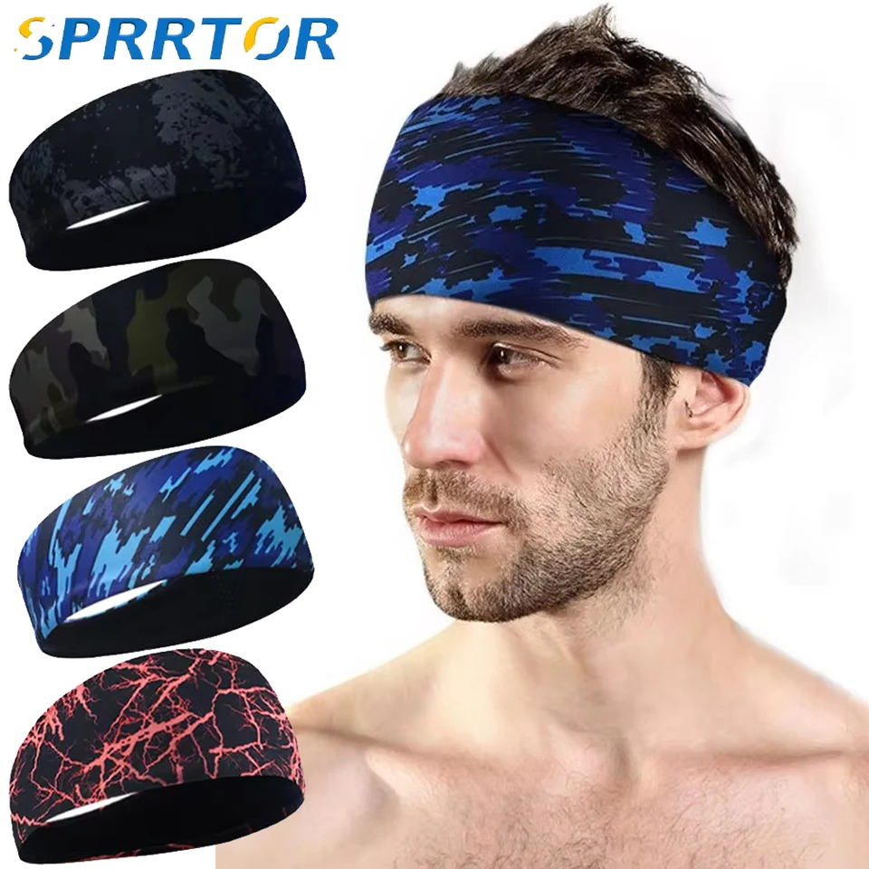 Unisex Men Ženy Športové potné čelenky tlač Priedušné telocvičňa Runnis tenisová hlava High Elastic Outdoor Sports pokrývky hlavy