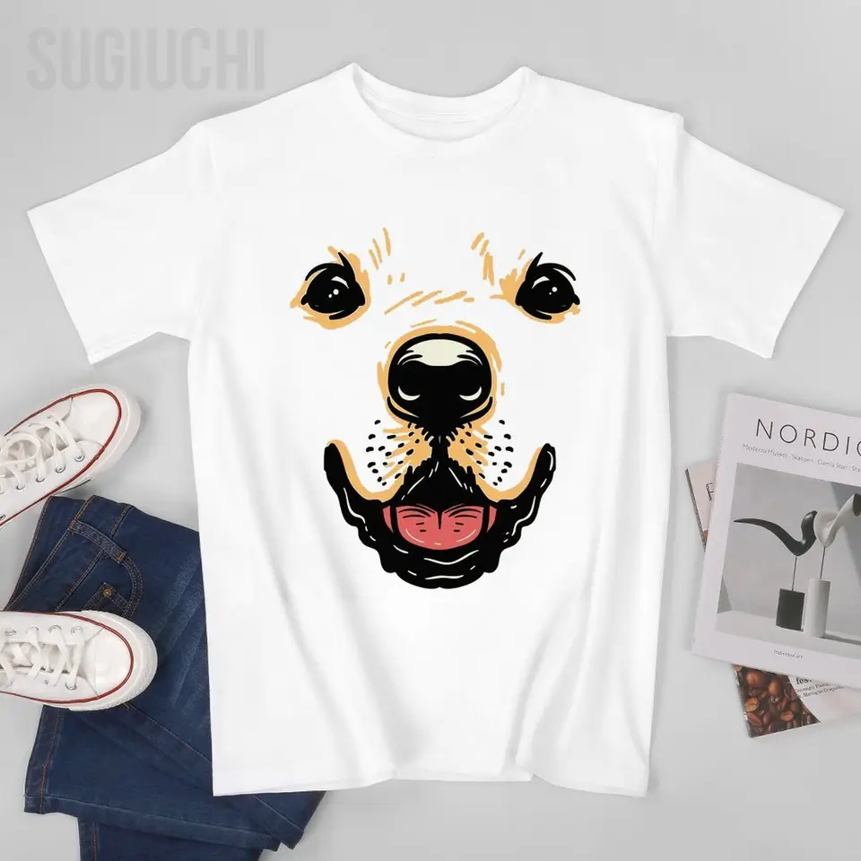 Unisex muži psov tvár zlatého retrieveru labrador halloween kostým tričko tričko Trinky Dámske chlapci 100% bavlnené tričko