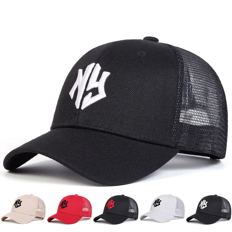 Unisex ng list vyšíva baseball siete jar a leto vonkajšie nastaviteľné príležitostné klobúky Slnečné klobúky