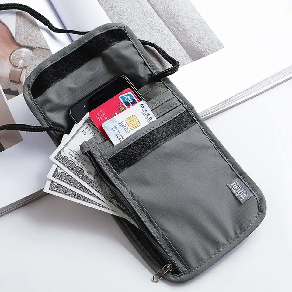 Unisex nylon RFID Passport ID BAG Vodotesný multifunkčný dokument Passport tašky Passport Men